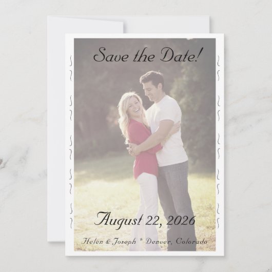 Nuptial Grace Wedding Flat Save The Date Card セーブザデート (正面)