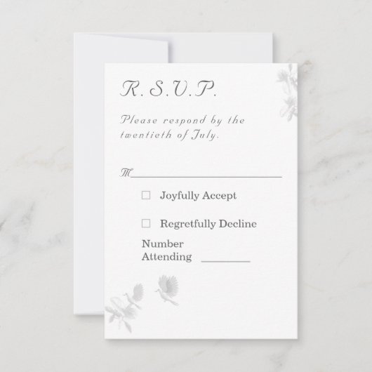 Nuptial Unityカソリッ結婚クの応答カード 出欠カード (正面)