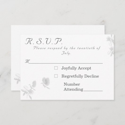 Nuptial Unityカソリッ結婚クの応答カード 出欠カード (正面/裏面)