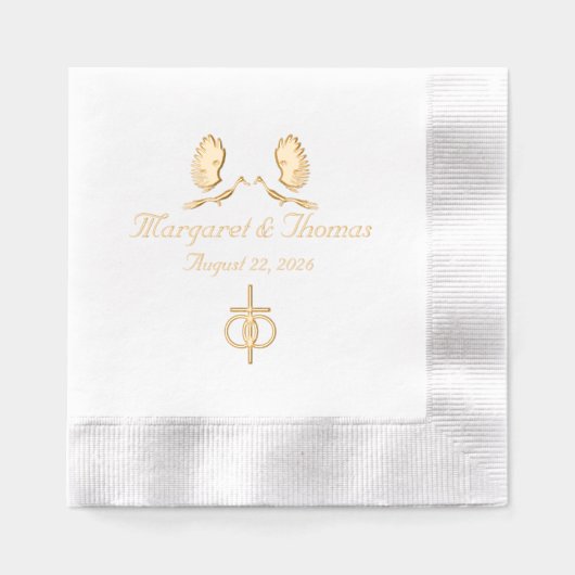 Nuptial Unity Catholic Wedding 箔ナプキン (正面)
