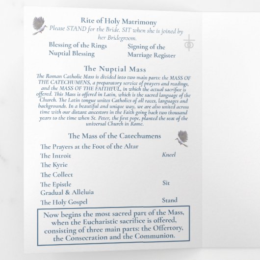 Nuptial Unity Wedding Trifold Wedding Program 三つ折りプログラム (内部最初)