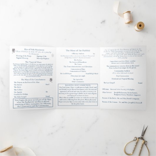 Nuptial Unity Wedding Trifold Wedding Program 三つ折りプログラム (内部)