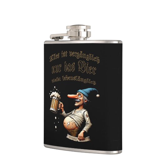 Nur das Bier bleibt lebenslänglich Cartoon フラスク (左)