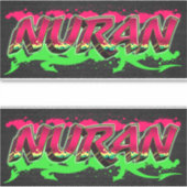 Nuran Vorname Name Graffiti Aufkleber Sticker シール (正面)
