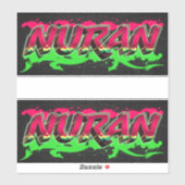 Nuran Vorname Name Graffiti Aufkleber Sticker シール (シート)
