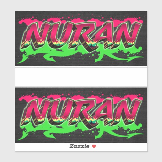 Nuran Vorname Name Graffiti Aufkleber Sticker シール (シート)
