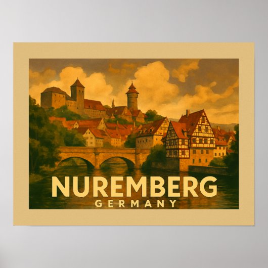 Nuremberg Germany City Art ポスター (正面)