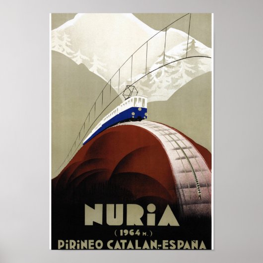 Nuriaスペインのヴィンテージ旅行ポスター復元 ポスター (正面)
