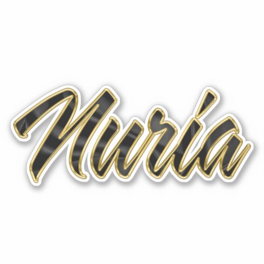 Nuria black gold Lettering Aufkleber Sticker シール (正面)