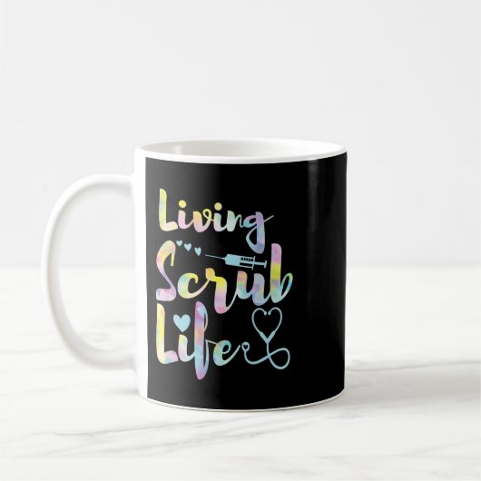 Nuring Living the Scrub Life Certified Nursing As コーヒーマグカップ (左)