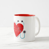 Nurse聴診器のパーソナライズな世界で最も最高のな博士 ツートーンマグカップ (正面右)
