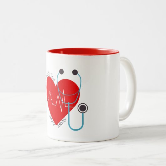 Nurse聴診器のパーソナライズな世界で最も最高のな博士 ツートーンマグカップ (正面右)