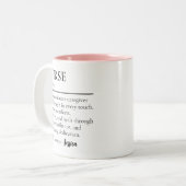 Nurse | モダンスクリプト 看護師 定義 名前入り ツートーンマグカップ (正面左)