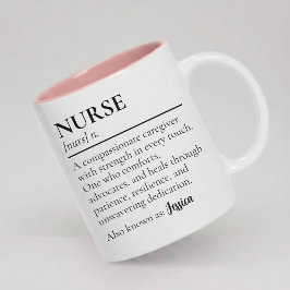 Nurse | モダンスクリプト 看護師 定義 名前入り ツートーンマグカップ