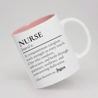 Nurse | モダンスクリプト 看護師 定義 名前入り ツートーンマグカップ
