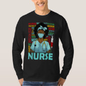 Nurse Black Women Black History Afro African Pride Tシャツ (正面)