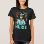 Nurse Black Women Black History Afro African Pride Tシャツ (正面)