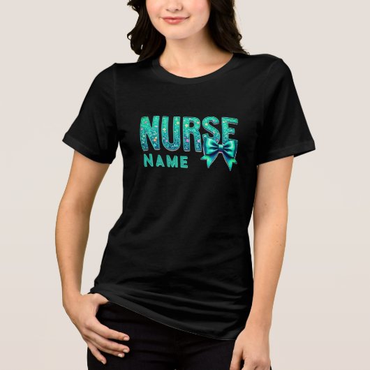 NURSE Bow Design – Elegant Nurse Custom Shirt トライブレンドＴシャツ (正面)