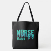 NURSE Bow Design – Elegant Nurse Custom Tote Bag トートバッグ (正面)