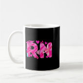 Nurse Breast Cancer Awareness Nk Ribbon Nursing Rn コーヒーマグカップ (左)