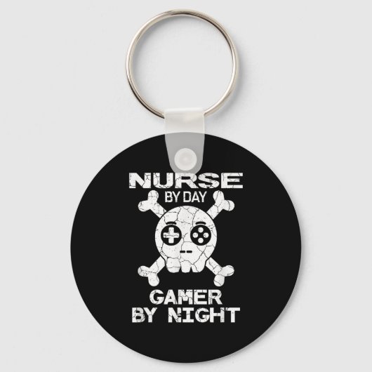 Nurse By Day Gamer By Night - Gaming Quote  キーホルダー (正面)