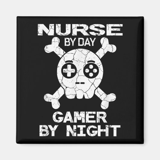 Nurse By Day Gamer By Night - Gaming Quote  マグネット (正面)