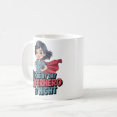Nurse By Day Superhero By Night Funny Nurse Coffee コーヒーマグカップ (正面左)