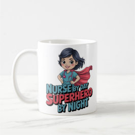 Nurse By Day Superhero By Night Funny Nurse Coffee コーヒーマグカップ