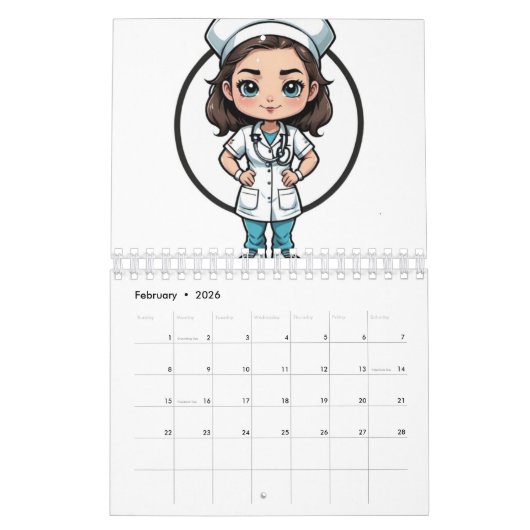 Nurse Calendar Collection - Inspiring Nursing Logo カレンダー (2月 2026)