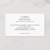 Nurse Caregiver Boho Floral Stethoscope  名刺 (裏面)