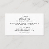 Nurse Caregiver Boho Floral Stethoscope  名刺 (裏面)