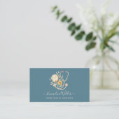 Nurse Caregiver Floral Stethoscope Business Card 名刺 (スタンド正面)