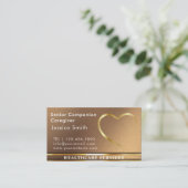 Nurse Caregiver Modern Black & golden Medical Care 名刺 (スタンド正面)