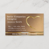 Nurse Caregiver Modern Black & golden Medical Care 名刺 (正面)