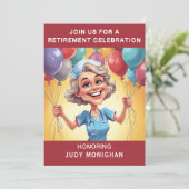 Nurse Caricature Funny Retirement Party 招待状 (スタンド正面)