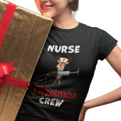 Nurse Christmas Crew Reindeer  Snowflake Syringe Tシャツ