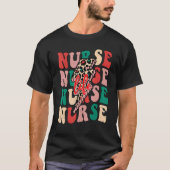 Nurse Christmas  Lightning Bolt Leopard Christmas  Tシャツ (正面)