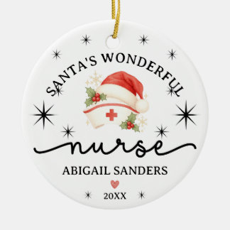 Nurse Christmas Ornament Custom Thank You Gift セラミックオーナメント