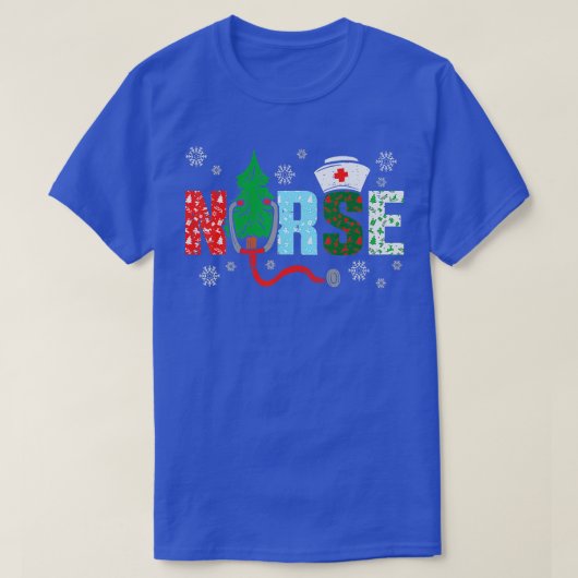 Nurse Christmas Tree Nurses Xmas Winter Scrub RN M Tシャツ (デザイン正面)