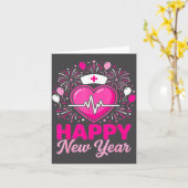 Nurse Crew Heartbeat Nye Countdown Party Year Happ カード (黄色い花)