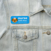 Nurse Custom Name Cute Dog Blue 名札 (インサイチュ)