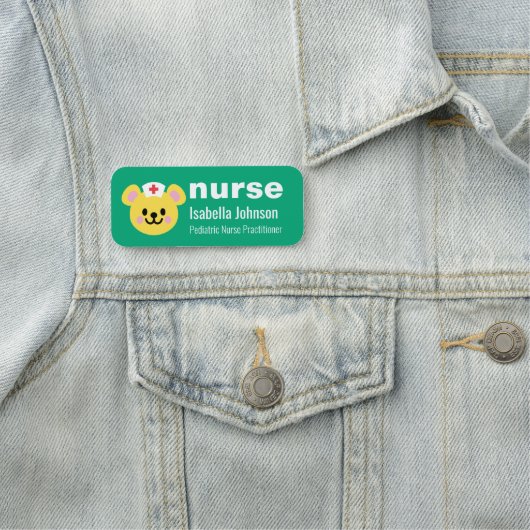 Nurse Custom Name Cute Dog Blue 名札 (インサイチュ)