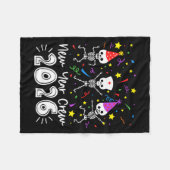 Nurse Dancing Skeleton New Year Crew 2026 Funny Er フリースブランケット (正面(横))