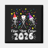 Nurse Dancing Skeleton New Year Crew 2026 Funny Er マグネット (正面)