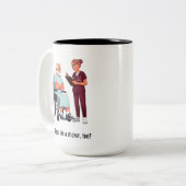 Nurse Dealing With Self Entitled Elderly Patient  ツートーンマグカップ (正面左)