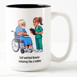 Nurse Dealing With Self Entitled Elderly Patient  ツートーンマグカップ