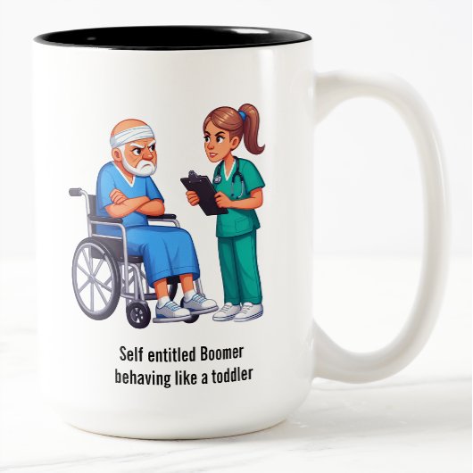 Nurse Dealing With Self Entitled Elderly Patient  ツートーンマグカップ