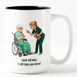 Nurse Dealing With Self Entitled Elderly Patient  ツートーンマグカップ