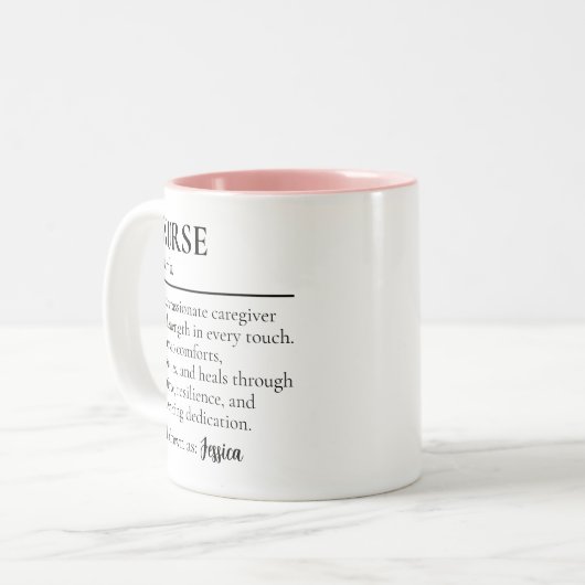Nurse Definition Mug Personalized Gift for Nurses ツートーンマグカップ (正面左)