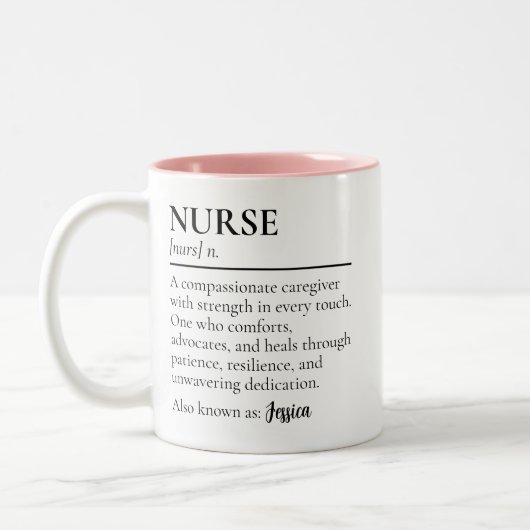 Nurse Definition Mug Personalized Gift for Nurses ツートーンマグカップ (左)